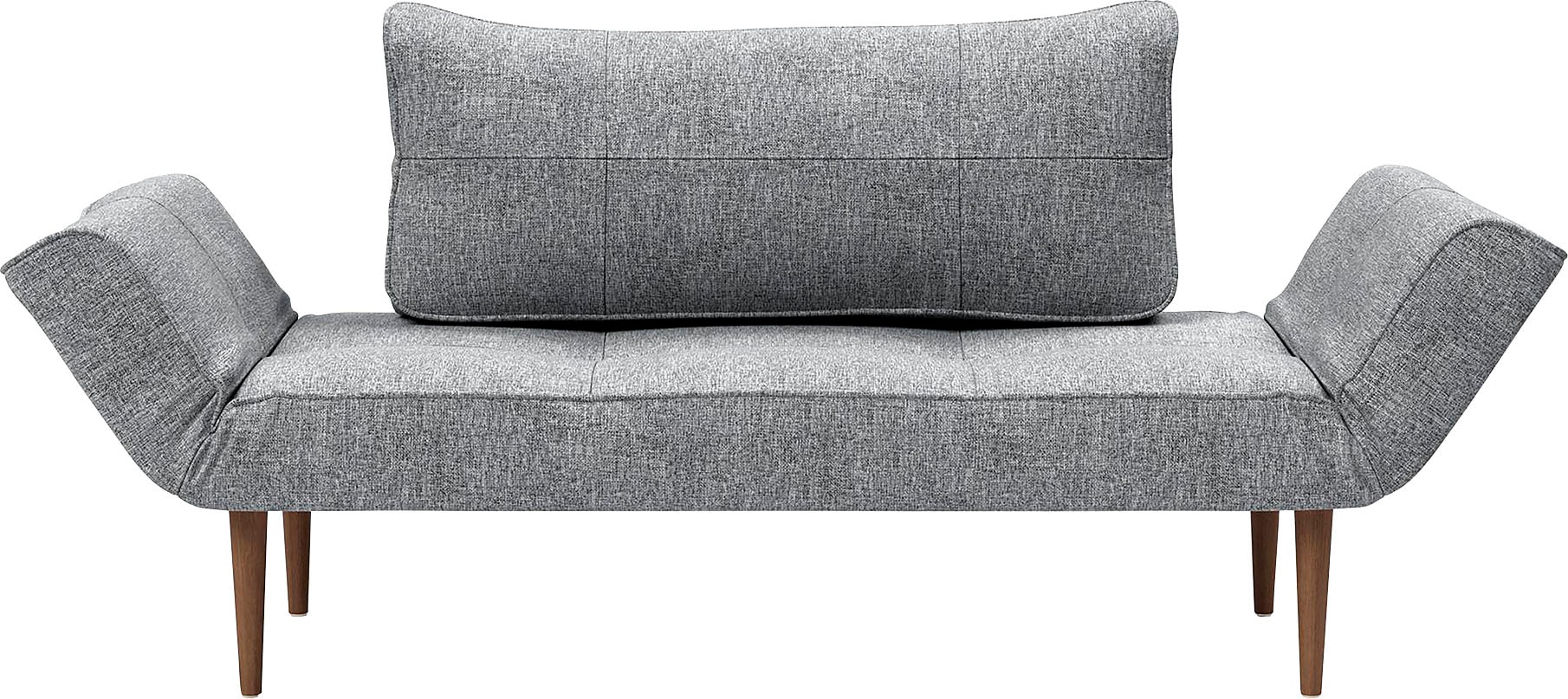 Schlafsofa INNOVATION LIVING ™ "Zeal Designsofa mit verstellbaren Armlehnen", grau (granite), B:200cm H:61cm T:70cm, Web SOFT (100% Polyester);Web fein FLASHTEX (100% Polyester);Web grob TWIST (100% Polypropylen);Web fein NIST (96% Polyester, 4%... Image