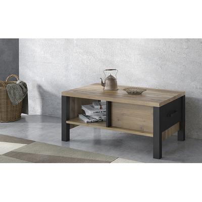 Couchtisch HOME AFFAIRE "Olin", schwarz (appenzeller fichte, schwarz matt, appenzeller fichte), B:90cm H:42cm T:56cm, Tische, Breite 90 cm Image