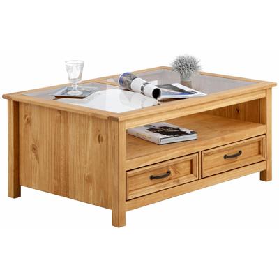 Couchtisch HOME AFFAIRE "Selma", beige (natur gebeizt, gewachst), B:100cm H:45cm T:70cm, Tische, mit schöner Holzstruktur Image