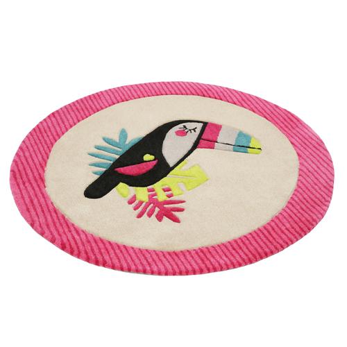 "Kinderteppich ESPRIT ""E-Toucan"" Teppiche Gr. Ø 100 cm, 9 mm, 1 St., pink Kinder Kinderzimmerteppiche"