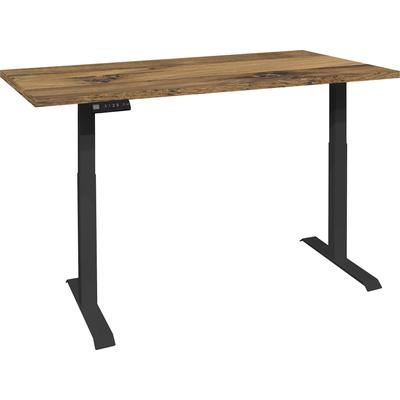 Schreibtisch MÄUSBACHER "Big System Office", schwarz (schwarz matt, plankeneiche, schwarz matt, plankeneiche), B:140cm, Tische, Breite 140 cm, elektrisch höhenverstellbar Image