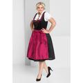 Dirndl SHEEGO "Große Größen" Gr. 44, Normalgrößen, schwarz (schwarz, rot) Damen Kleider Große Größen