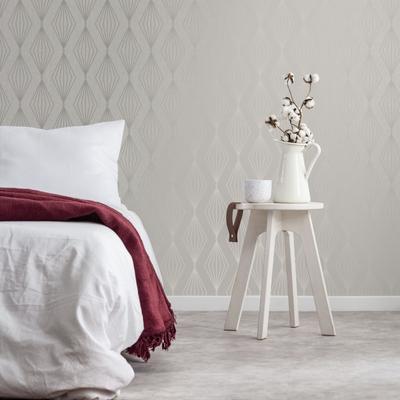 Vliestapete BOUTIQUE "Marquise Geo", grau, B:0,52m L:10m, Vlies, Tapeten, Dunkelgrün - 10mx52cm Image