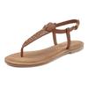 Zehentrenner LASCANA, Damen, Gr. 40, braun (camelfarben, goldfarben), Obermaterial: 100% Schafsleder. Futter: 100% Rindsleder. Decksohle: 100% Ziegenleder. Laufsohle: 100% Synthetik, unifarben, modisch, Schuhe, Sandale, Pantolette aus Leder mit...