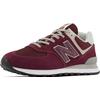 Sneaker NEW BALANCE "ML574 Core", Gr. 42, rot (bordeaux, grau), Leder, Textil, Schuhe Modernsneaker, Topseller