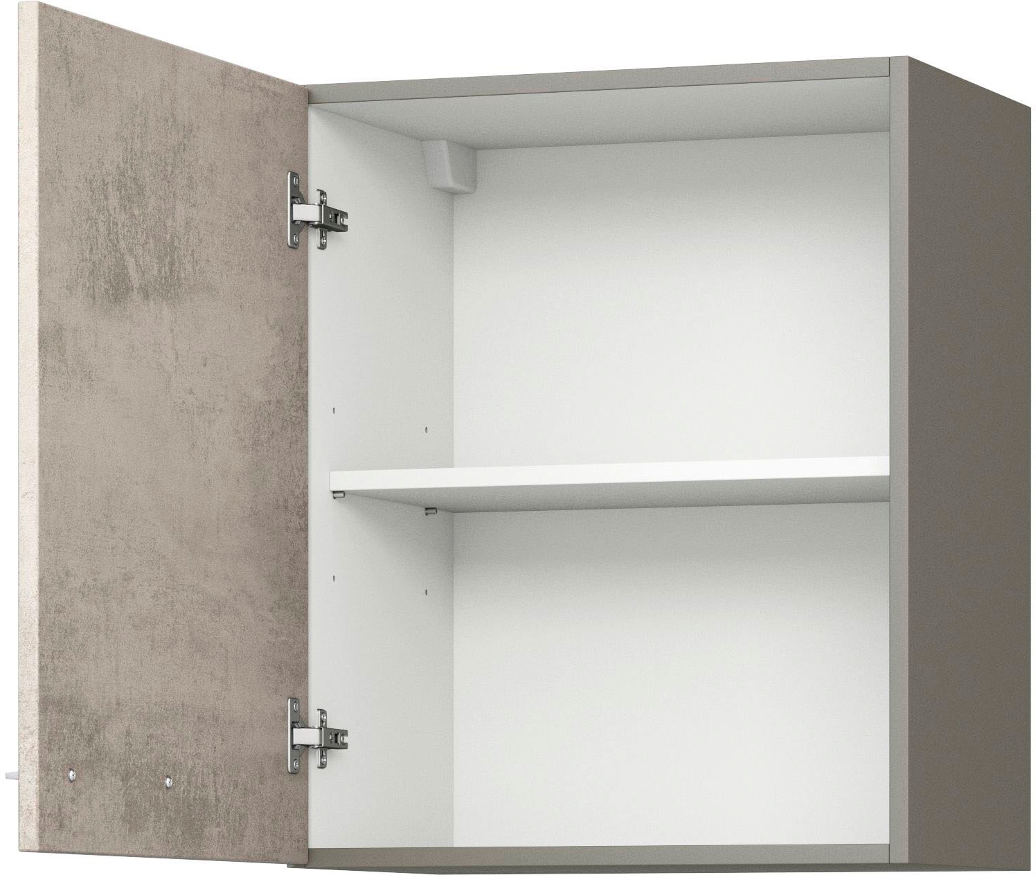 Hängeschrank KOCHSTATION "KS-Trea O60-60", grau (betonfarben hell, anthrazit), B:60cm H:60cm T:35cm, Schränke, inklusive Einlegeboden, Breite 60 cm, Höhe 60 cm Image