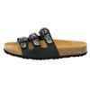 Pantolette LICO "Pantolette Bioline Flower", Gr. 37, schwarz, Synthetik, Schuhe