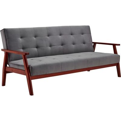Schlafsofa SALESFEVER "Skagen, Sofa, 3-Sitzer", grau (dunkelgrau), B:190cm H:81cm T:85cm, 100% Polyester, Sofas, mit Holzgestell, 60 Relax- und Schlaffunktion, Breite 190 cm Image
