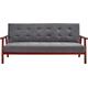 Schlafsofa SALESFEVER Sofas Gr. B/H/T: 190 cm x 81 cm x 85 cm, Samtoptik, Samtvelours, grau (dunkelgrau) Einzelsofas