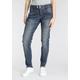 Boyfriend-Jeans HERRLICHER "BIJOU ORGANIC DENIM" Gr. 25, Länge 30, blau (blue core 603) Damen Jeans Weite