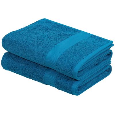 Duschtuch MY HOME "Eva", blau (petrol), B:70cm L:140cm, Walkfrottee, Obermaterial: 100% Baumwolle, Handtücher (Packung), Premium-Qualität 550g/m², flauschig, Handtuchset aus 100 % Baumwolle Image