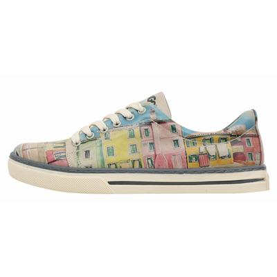 Sneaker DOGO "Burano Island" Gr. 39, Normalschaft, bunt (natur) Damen Schuhe Schnürschuh Skaterschuh Sneaker low