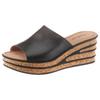 Pantolette GABOR, Damen, Gr. 41, schwarz, Kalbsleder, unifarben, klassisch, Schuhe, Keilabsatz, Sommerschuh, Schlappe, raffinierte Absatzgestaltung