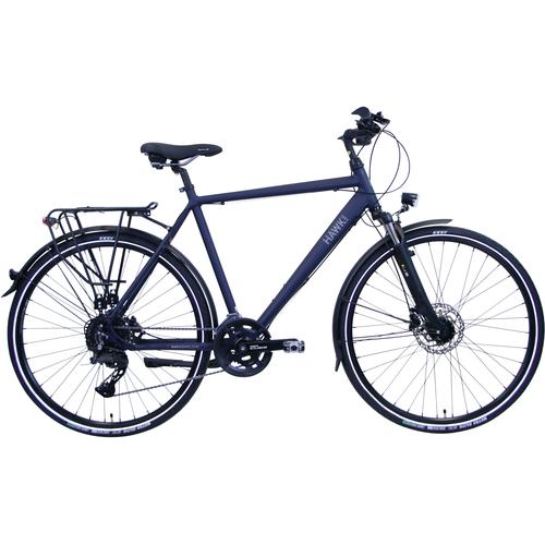 „Trekkingrad HAWK BIKES „“HAWK Trekking Gent Deluxe Ocean Blue““ Fahrräder Gr. 52 cm, 28 Zoll (71,12 cm), blau Trekkingräder“