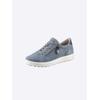 Schnürschuh JANA, Damen, Gr. 39, blau (jeansblau), Veloursleder, sportlich, Schuhe