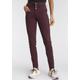 Slim-fit-Jeans ARIZONA "mit extra breitem Bund" Gr. 36, N-Gr, rot (bordeau) Damen Jeans Röhrenjeans