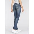 Slim-fit-Jeans HERRLICHER "PIPER SLIM ORGANIC" Gr. 29, Länge 30, blau (blue sea 879) Damen Jeans Röhrenjeans