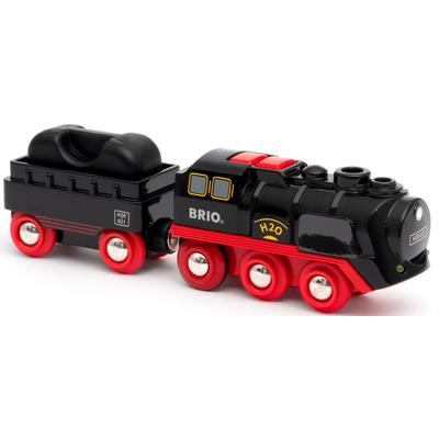 Spielzeug-Zug BRIO "Batterie-Dampflok mit Wassertank" Spielzeugfahrzeuge schwarz (schwarz, rot) Kinder Ab 3-5 Jahren