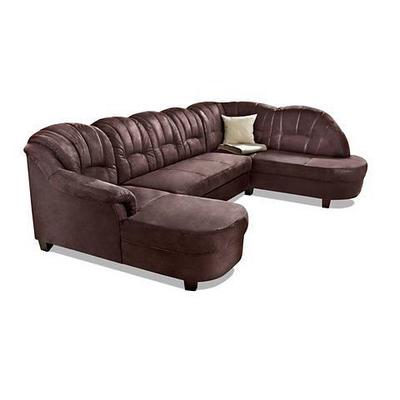 Wohnlandschaft HOME AFFAIRE "Budapest, viel Platz, Breite 288cm, zeitlos und elegant, U-Form", braun, B:288cm H:84cm T:80cm, Sofas, wahlweise mit Bettfunktion Image