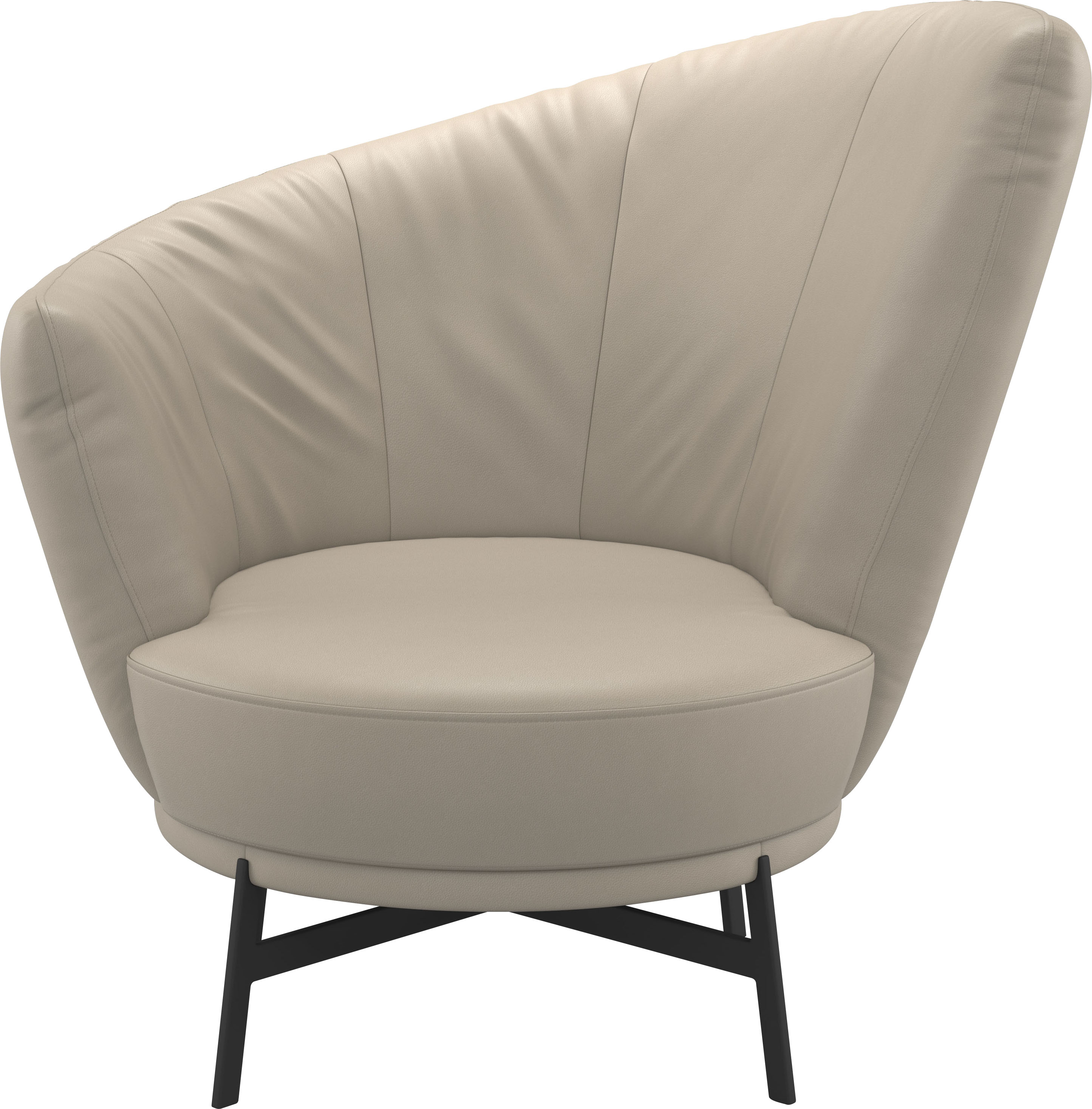 Drehsessel MUSTERRING "Kleo", beige (bisquit puro), B:97cm H:95cm T:88cm, 100% Polyester, Sessel, mit Drehfunktion um 360, inkl. Nierenkissen, in zertifiziertem Leder