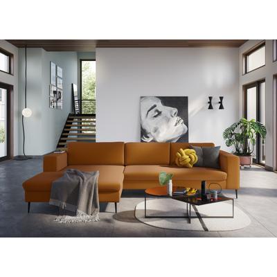 Ecksofa DOMO COLLECTION "Modica, zeitlos und elegant, L-Form", gelb (curry), B:329cm H:81cm T:173cm, Sofas, moderne Optik mit extrabreiter Recamiere, auch in Cord Image