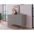 Sideboard INOSIGN "Scandi" Sideboards Gr. B/H/T: 119,8 cm x 71,8 cm x 41,8 cm, 3, grau (platin grau, jackson hickory) Sideboards