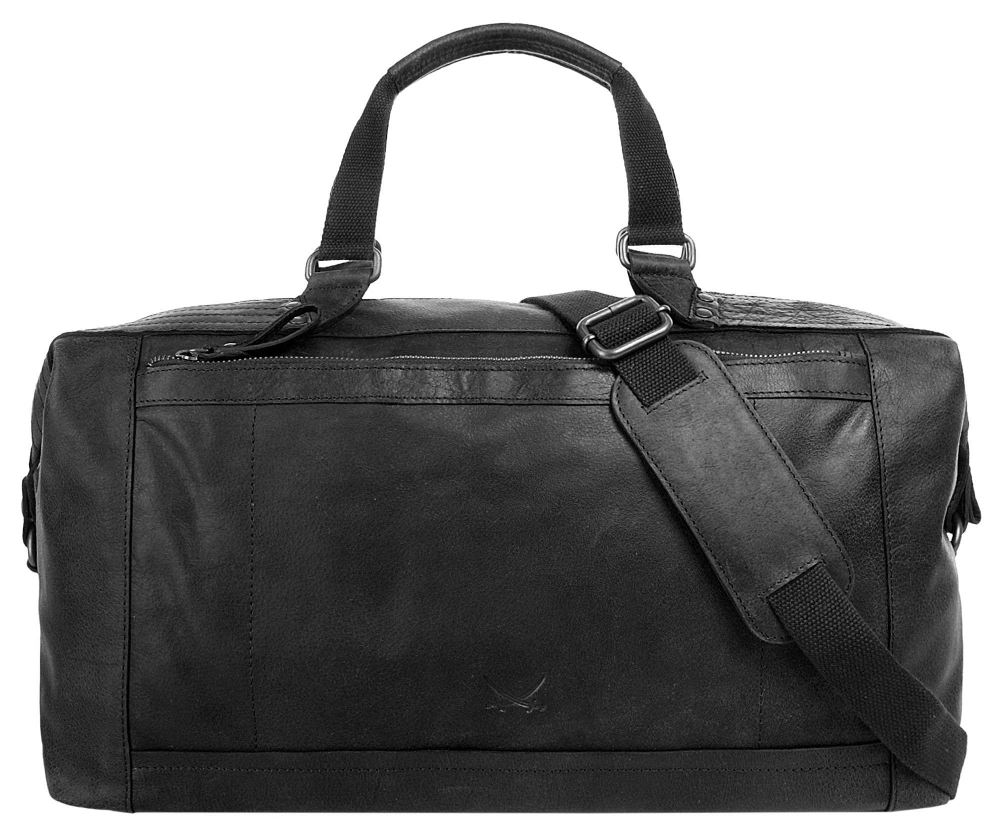 Reisetasche SANSIBAR, Gr. B/H/T: 47cm x 26cm x 24cm onesize, schwarz, Leder, gepflegt, Taschen, echt Leder Image