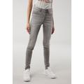5-Pocket-Jeans KANGAROOS "SUPER SKINNY HIGH RISE" Gr. 34, N-Gr, grau (light, grey, used) Damen Jeans 5-Pocket-Jeans Röhrenjeans