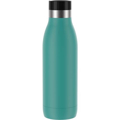 "Trinkflasche EMSA ""Bludrop Color"" Trinkflaschen Gr. 0,5 ml, blau (petrol) Thermoflaschen, Isolierflaschen und Trinkflaschen Edelstahl, Quick-Press Deckel, 12h warm24h kühl, spülmaschinenfest"