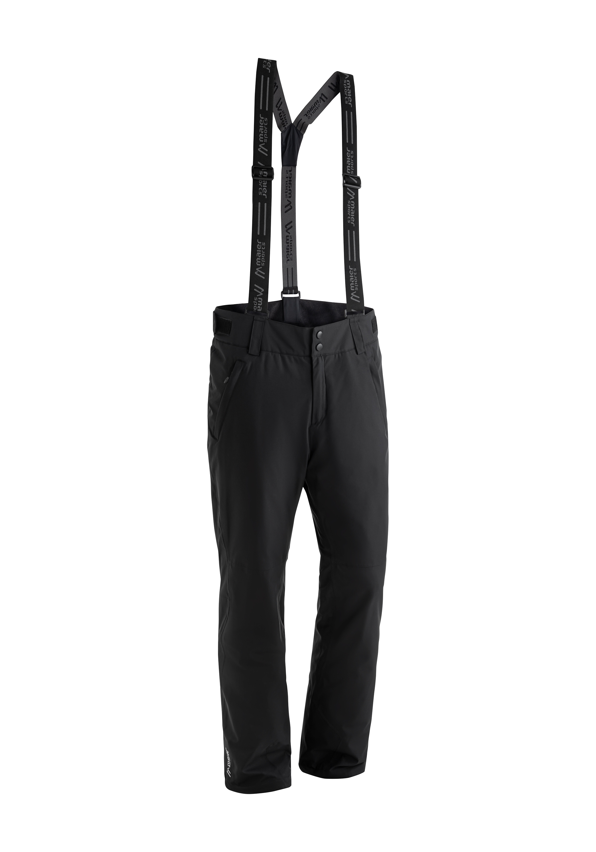 Skihose MAIER SPORTS "Corban T", Herren, Gr. 50, Normalgrößen, schwarz, 100% Polyester, Hosen, Herren Schneehose mit Hosenträgern, wind/wasserdicht, Regular Fit Image
