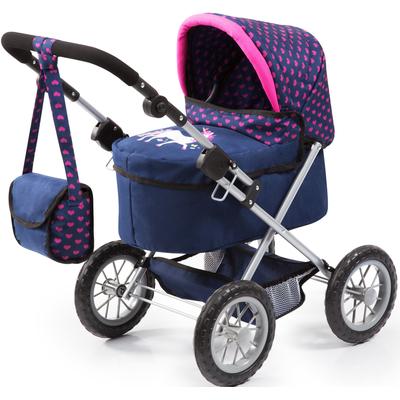 Puppenwagen BAYER "Trendy, blau/Einhorn" bunt (blau/pink) Kinder mit Wickeltasche