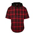 Langarmhemd URBAN CLASSICS "Herren Hooded Short Sleeve Shirt" Gr. L, US-Größen, schwarz Herren Hemden Oberhemden