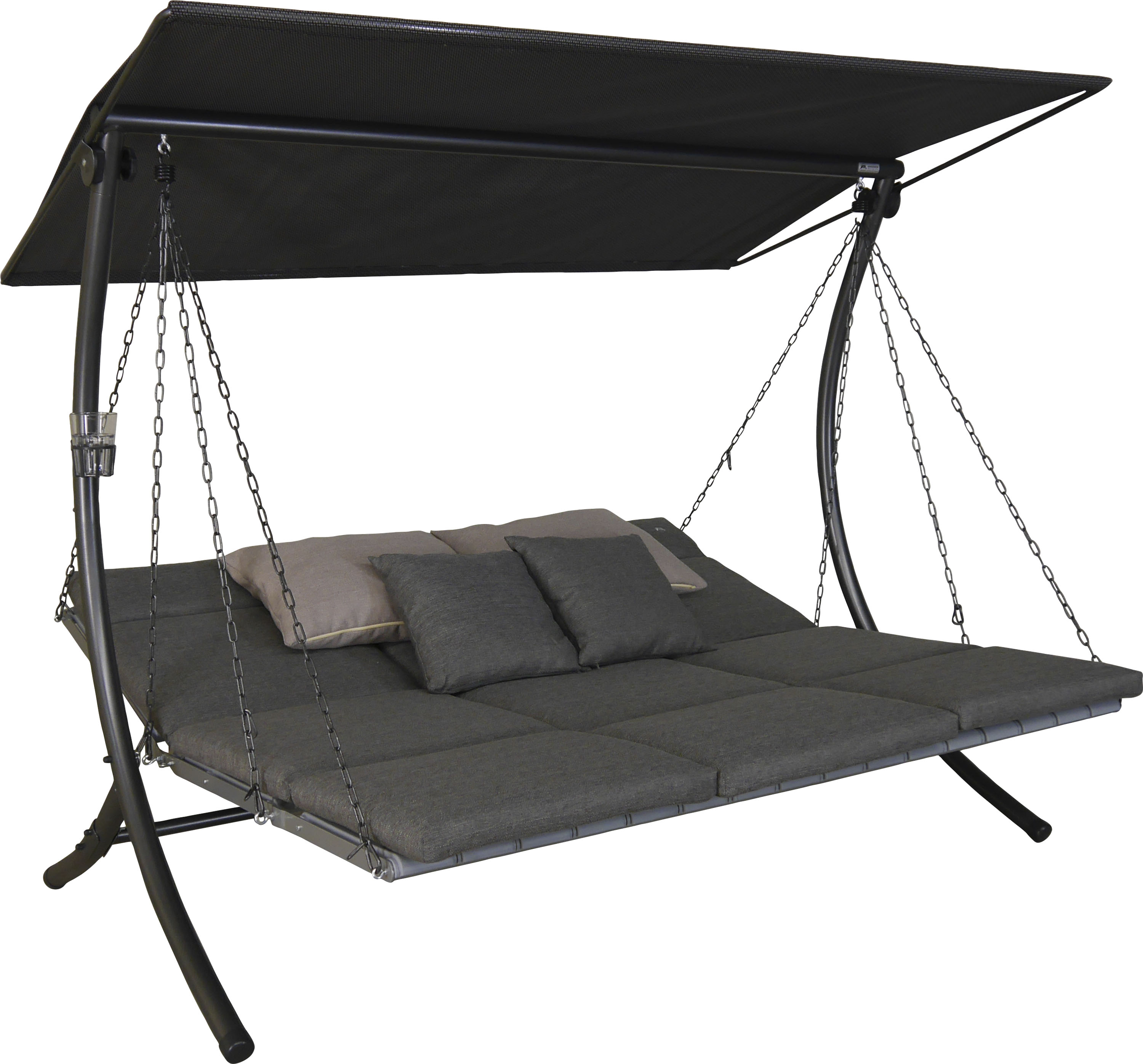 Hollywoodschaukel "Luxus Smart stone", grau (grau, grau), B:210cm H:160cm T:145cm, ANGERER FREIZEITMÖBEL, Hollywoodschaukeln, BxTxH: 210x145x160 cm