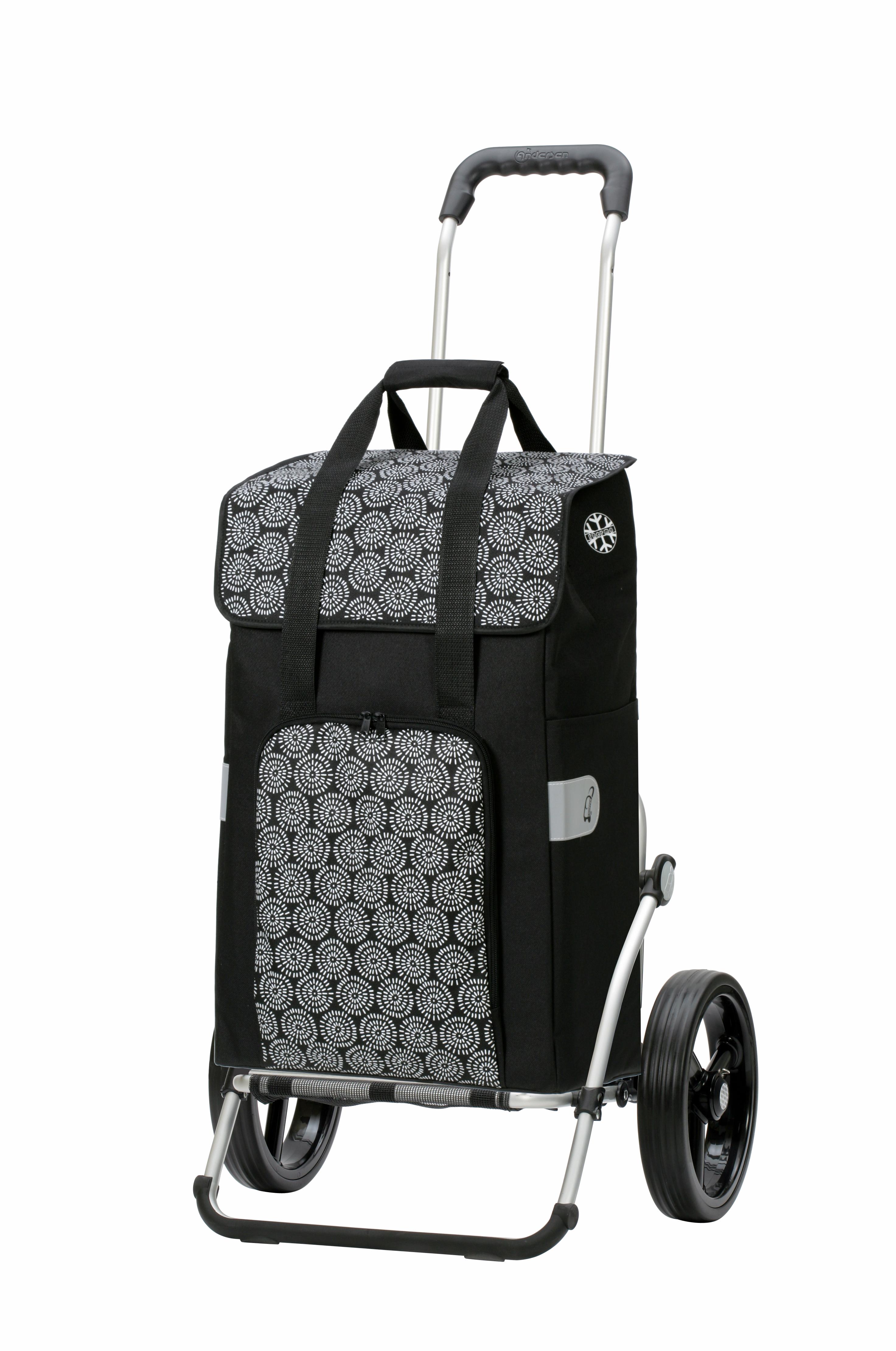 Einkaufstrolley ANDERSEN "Royal Shopper, MADE IN GERMANY", schwarz, B:36cm H:57cm T:22cm, Polyester, Einkaufskörbe, mit großem Thermofach Image