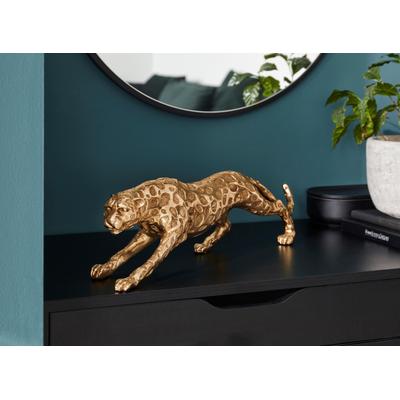 Dekofigur LEONIQUE "Leopard", gold (goldfarben), B:53cm H:10cm T:10cm, Polyresin (Kunststein), Dekofiguren, gold Image