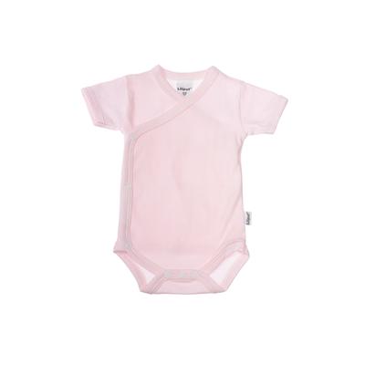 Wickelbody LILIPUT, Baby, Gr. 50/56, EURO-Größen, rosa (weiß, rosa), 100% Baumwolle, bedruckt, casual, Kurzarm, Bodies, mit praktischer Druckknopfleiste Image