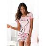 Shorty PEANUTS Gr. 32/34, rosa Damen Homewear-Sets mit Snoopy-Herz-Print