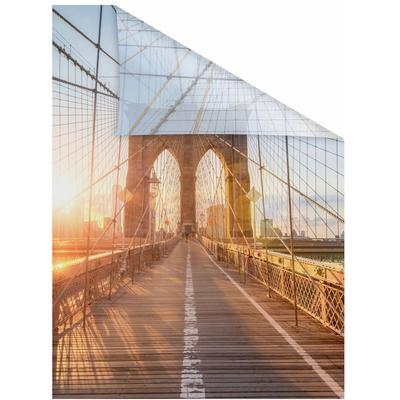 Fensterfolie LICHTBLICK ORIGINAL "Brooklyn Bridge" Gr. 4, orange, B:100cm L:130cm, PVC, Fensterfolien, selbstklebend, Sichtschutz Image