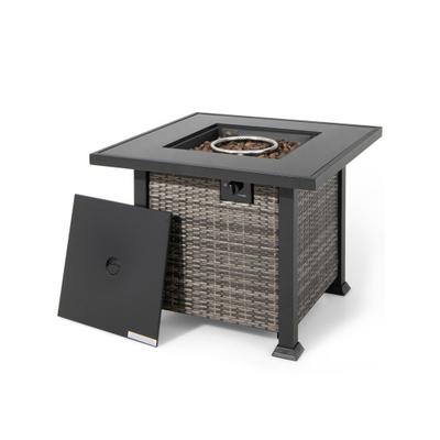 Costway 32 Inch Square Propane Fire Pit Table with...