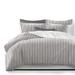 Cruz Ticking Stripes Gray/Ivory Coverlet and Pillow Sham(s) Set