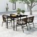 vidaXL Patio Dining Set Outdoor Dining Set Table and Chair Set for Garden