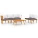 vidaXL Patio Lounge Set Sectional Sofa Set with Cushions Solid Wood Acacia