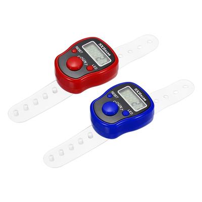 Finger Tally Counter 5 Digital LED Display for Sports Counting - Blue, Red