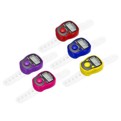 Finger Tally Counter 0-99999 5 Digital LED Display for Sports Counting - Blue Yellow Red Purple Pink