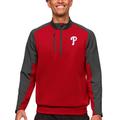 Men's Antigua Red Philadelphia Phillies Team Quarter-Zip Pullover Top