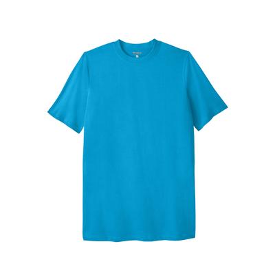 Men's Big & Tall Shrink-Less™ Lightweight Longer-Length Crewneck T-Shirt by KingSize in Electric Turquoise (Size 8XL)