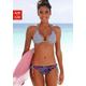 Triangel-Bikini-Top VENICE BEACH "Summer" Gr. 38, Cup C/D, bunt (weiß, marine, gestreift) Damen Bikini-Oberteile Ocean Blue mit Doppelträgern