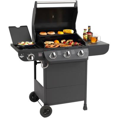 Gasgrill EL FUEGO "Columbus 3+1", schwarz, B:118cm H:108cm T:58cm, Grills, BxTxH: 117,5x58,5x107,5 cm