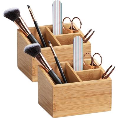Aufbewahrungsbox WENKO "Terra", braun, B:12cm H:8,5cm T:28cm, Bambus, Aufbewahrungsboxen, Bad-Organizer Image