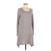 Moa Moa Casual Dress - Sweater Dress: Gray Marled Dresses - Women's Size Medium